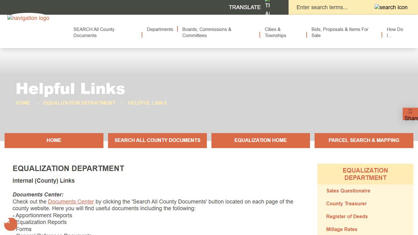 EQUALIZATION DEPARTMENT